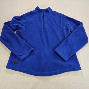 Lauren Ralph Lauren RLL Royal Blue Fleece Quarter Zip Pullover Womens Large